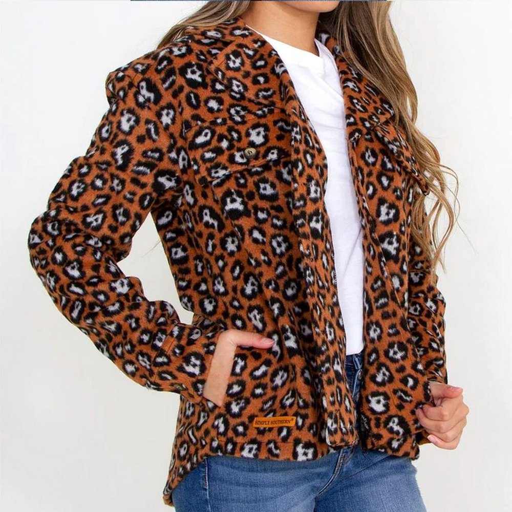 Simply Southern Leopard Cheetah Shacket Jacket
